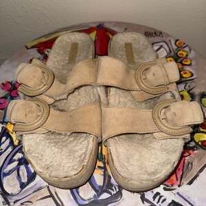 Vince Glyn Shearling Dual Buckle Slide Sandals